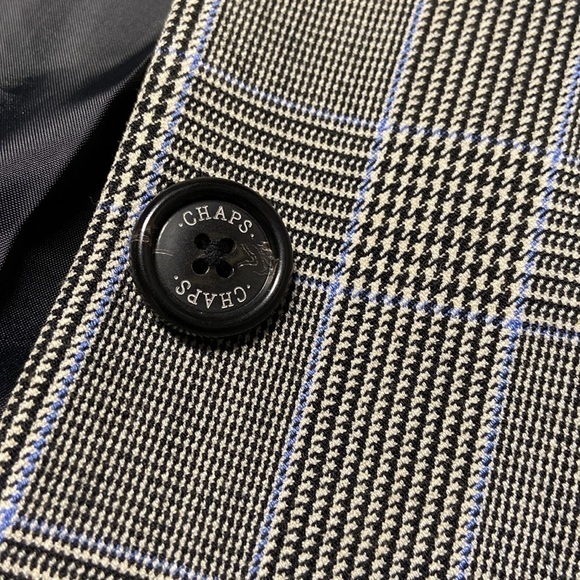 Chaps Striped Pinstripe Long Sleeve Blazer Suit Jacket - Picture 7 of 15